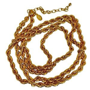 Vintage Joan Rivers Gold Plated Twisted Chain Necklace